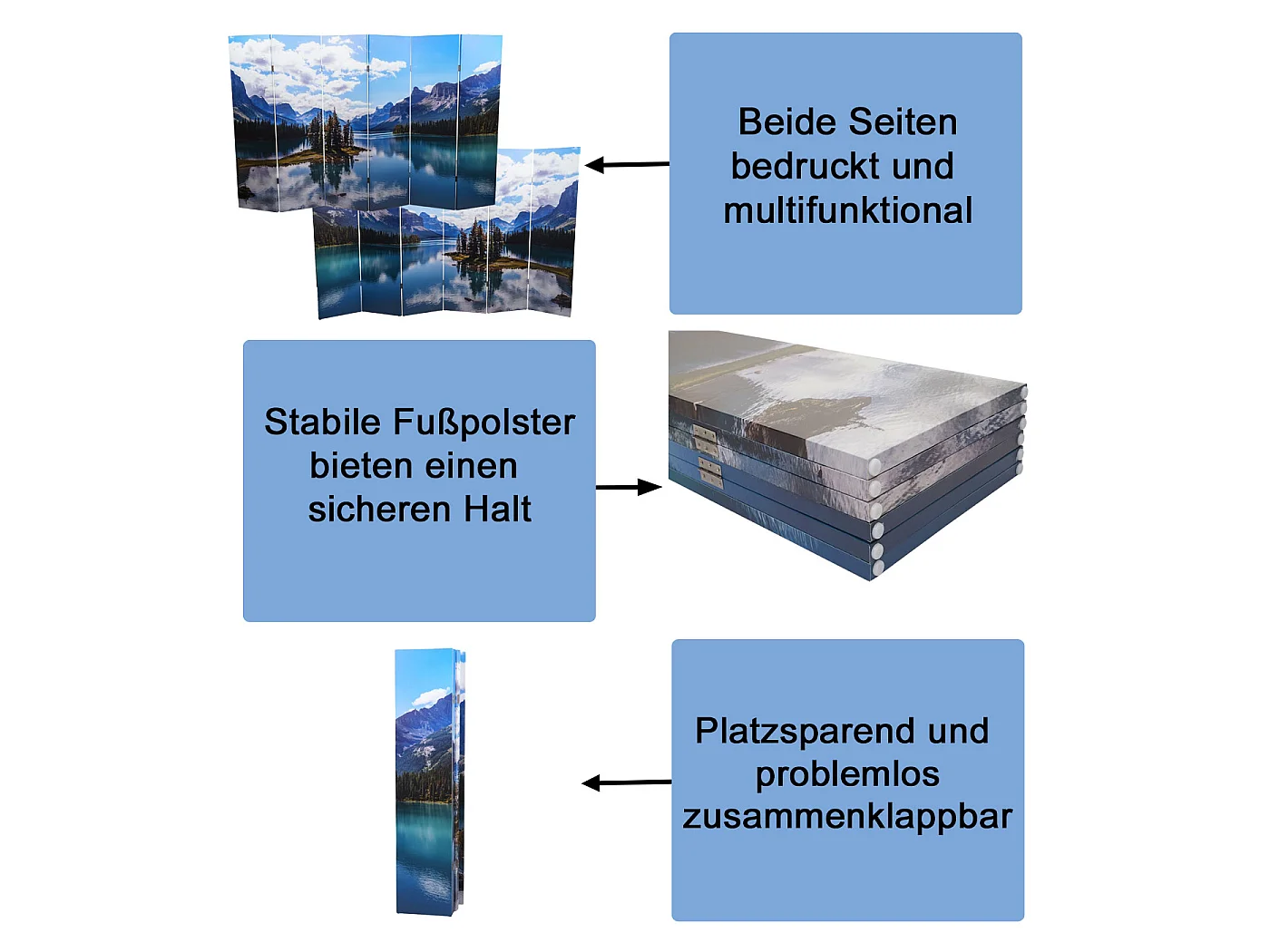 Paravento divisore doppia immagine MCW-A83 6 pannelli 244x180cm panorama