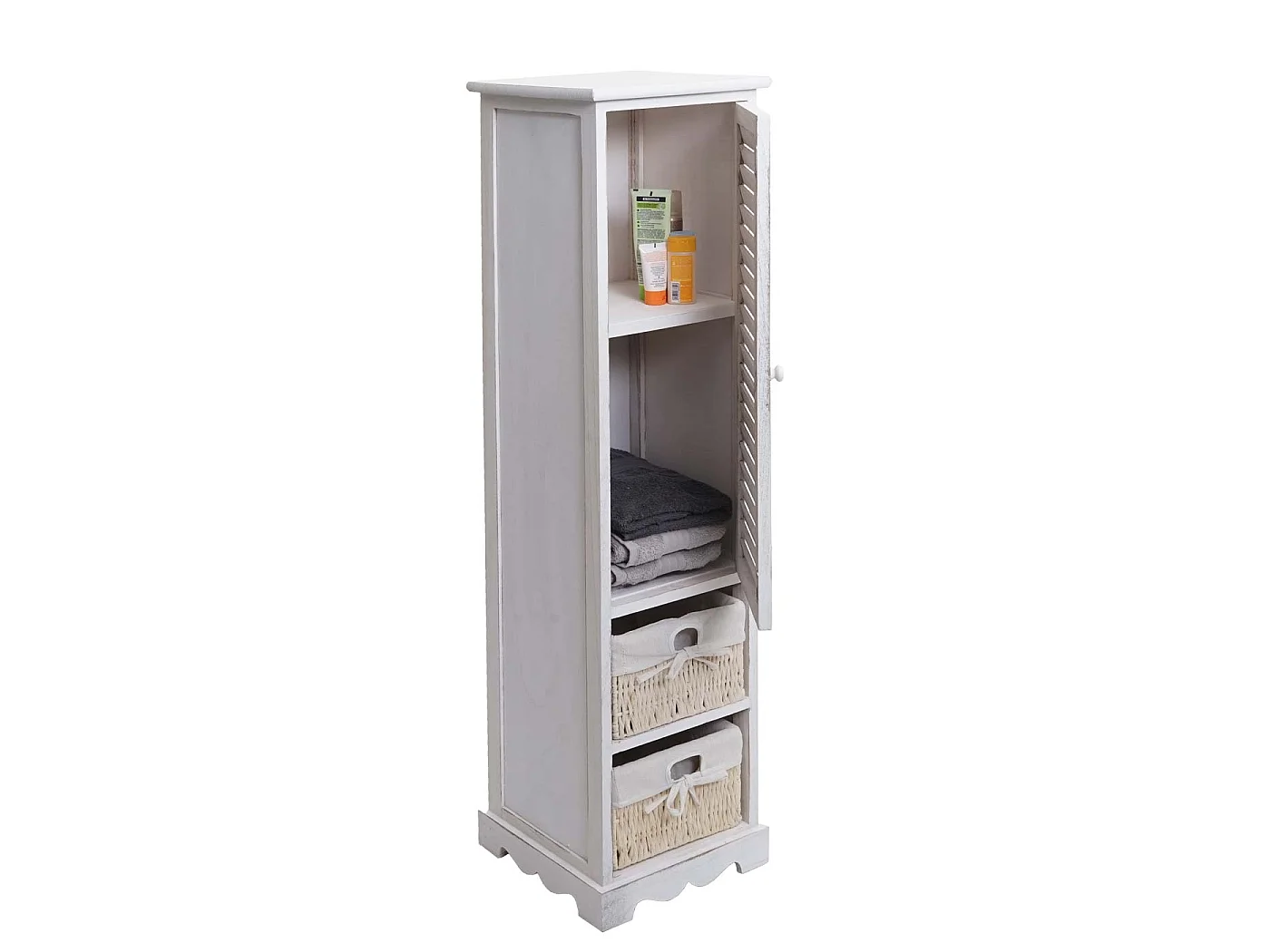 Cómoda de baño MCW-H20,  blanco desgastado