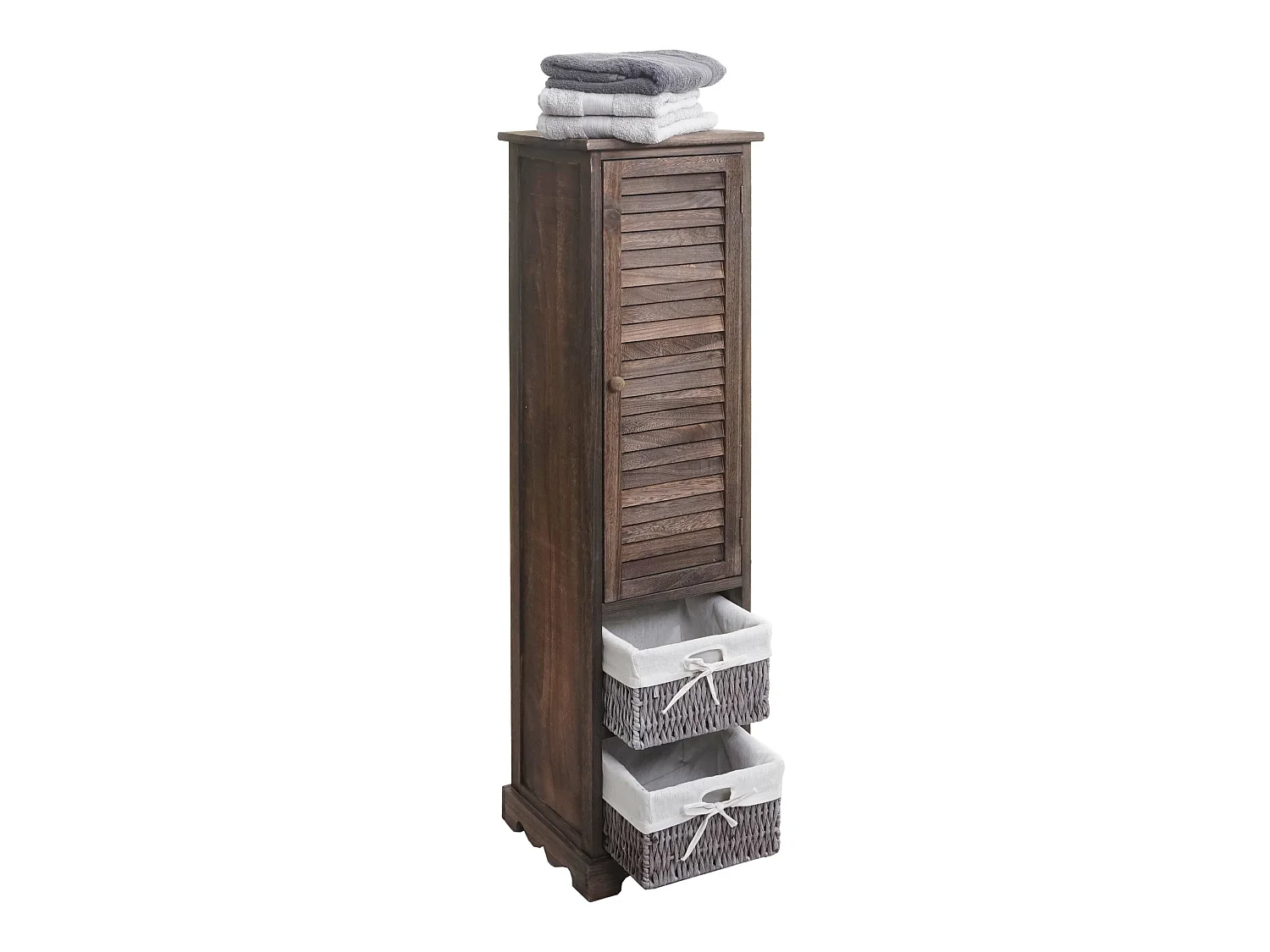 Commode de salle de bains MCW-H20,  shabby marron