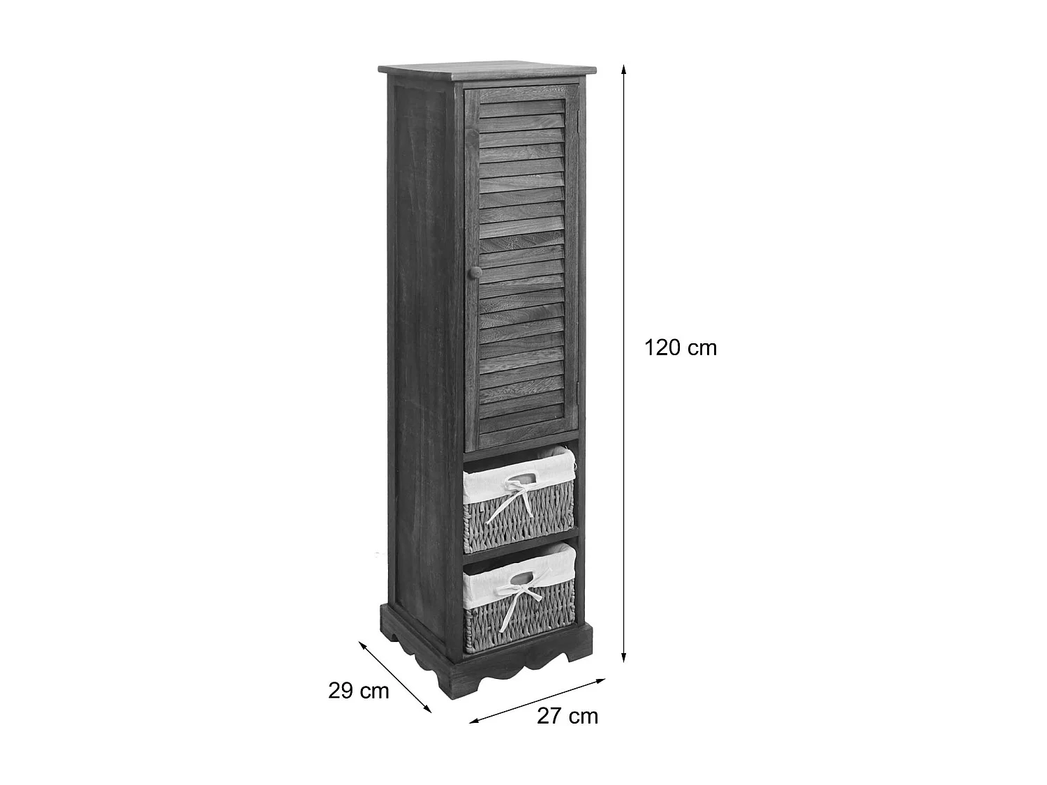 Cómoda de baño MCW-H20,  marrón desgastado