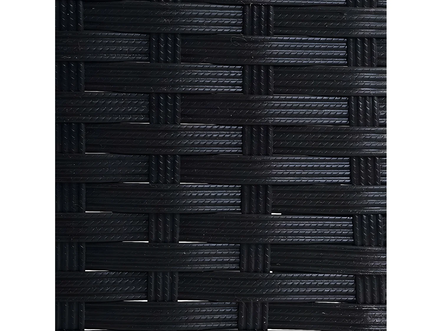 Banc de jardin en poly rotin Hamar,  noir, coussin terre cuite