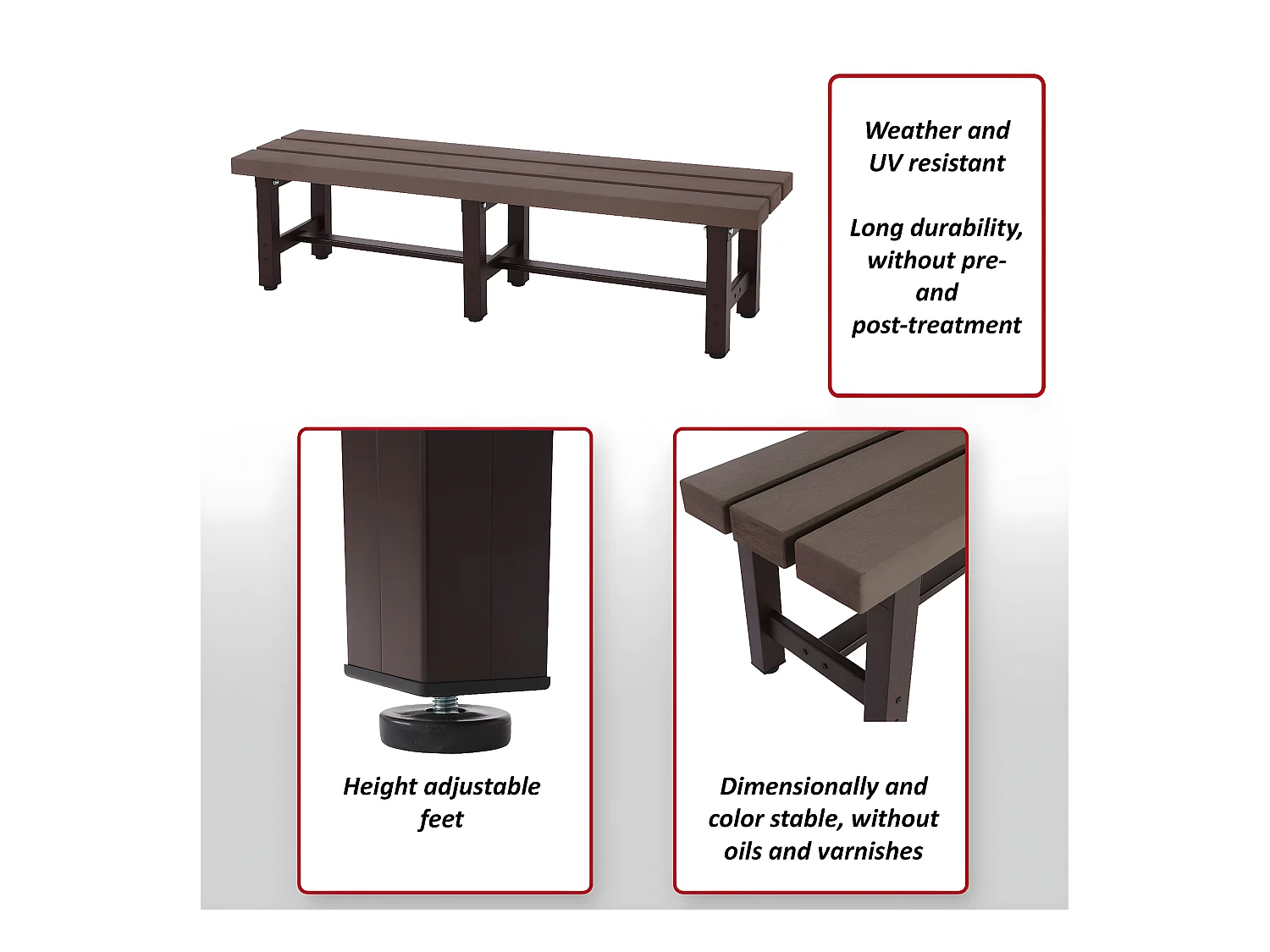 Banco de jardín de aluminio MCW-K60
