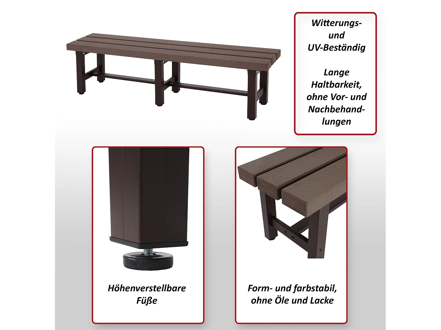 Banc de jardin en aluminium MCW-K60