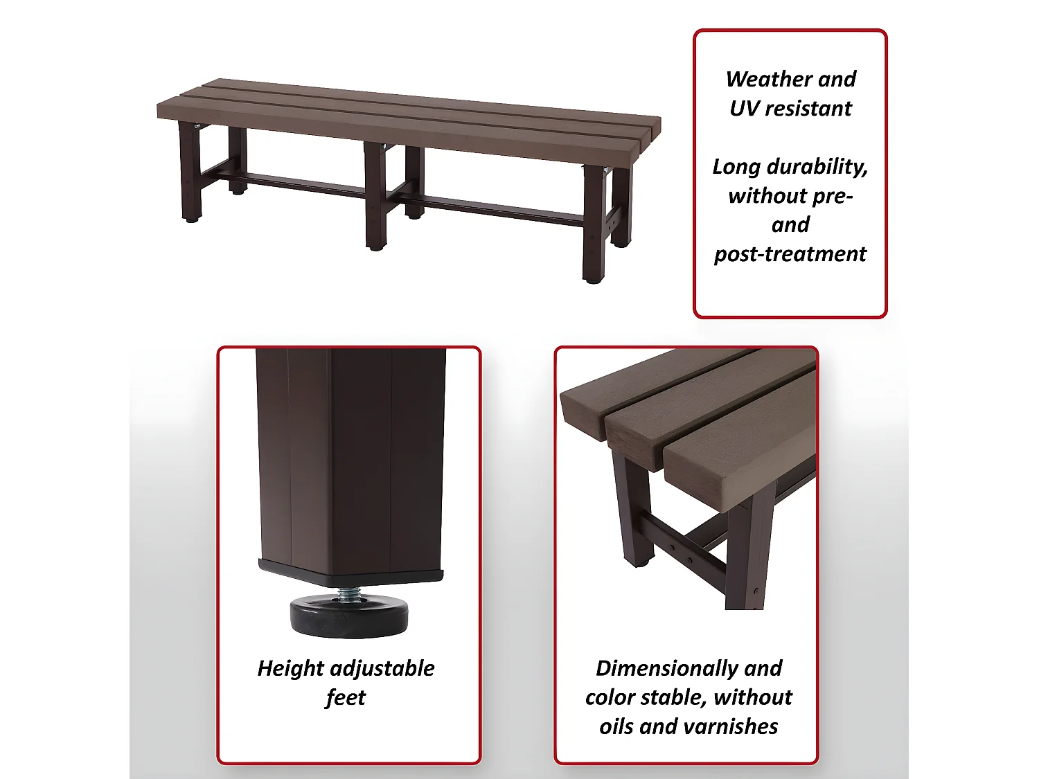 Banc de jardin en aluminium MCW-K60