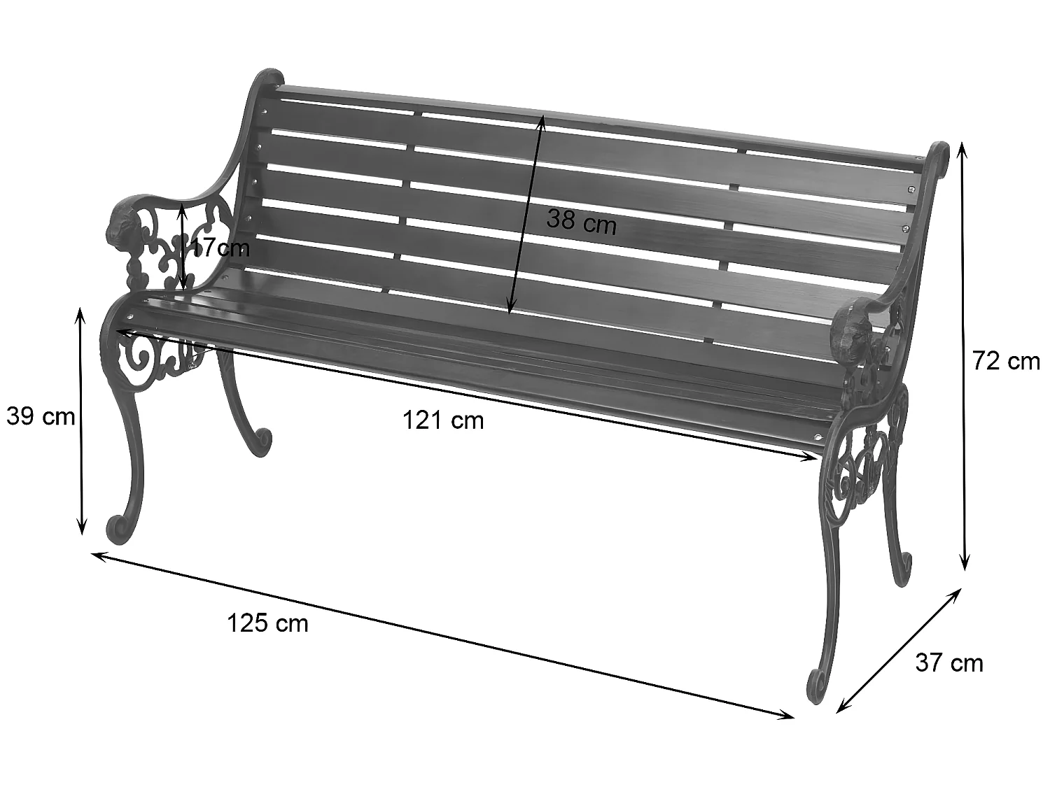 Tuinbank MCW-F98 2-zits,  bruin