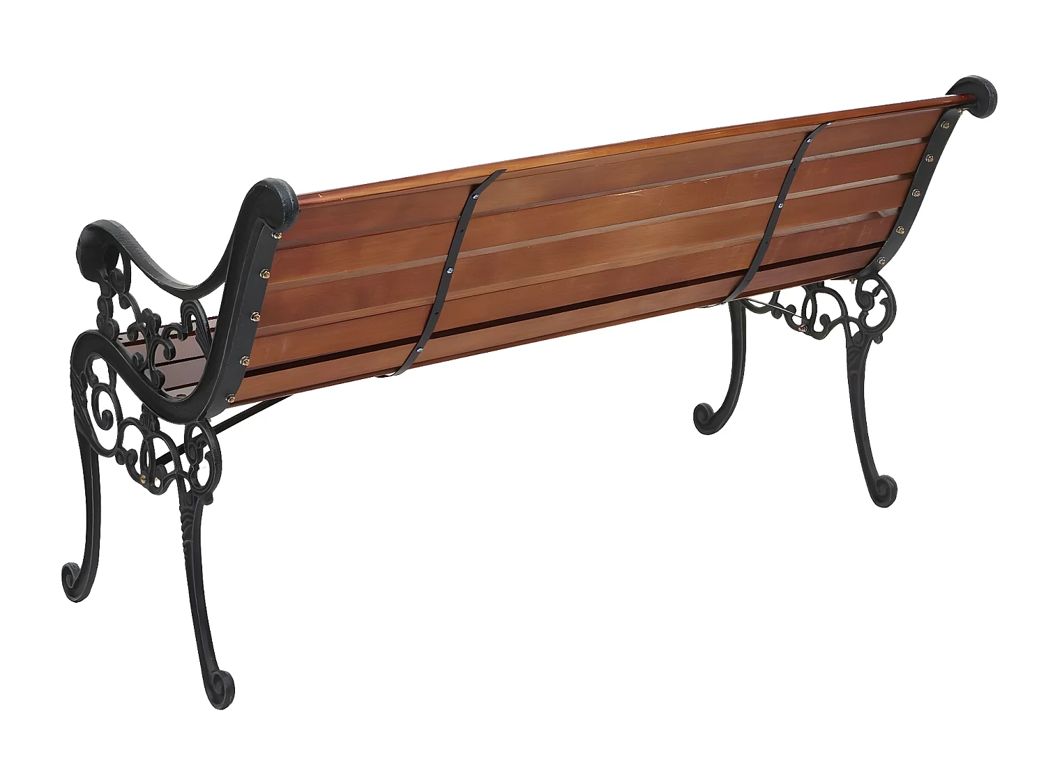 Banc de jardin MCW-F98 2 places,  2 places, 125cm marron