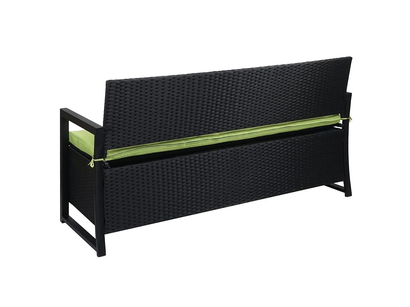 Poly-Rattan Banc 3 places MCW-F39,  anthracite, coussin vert
