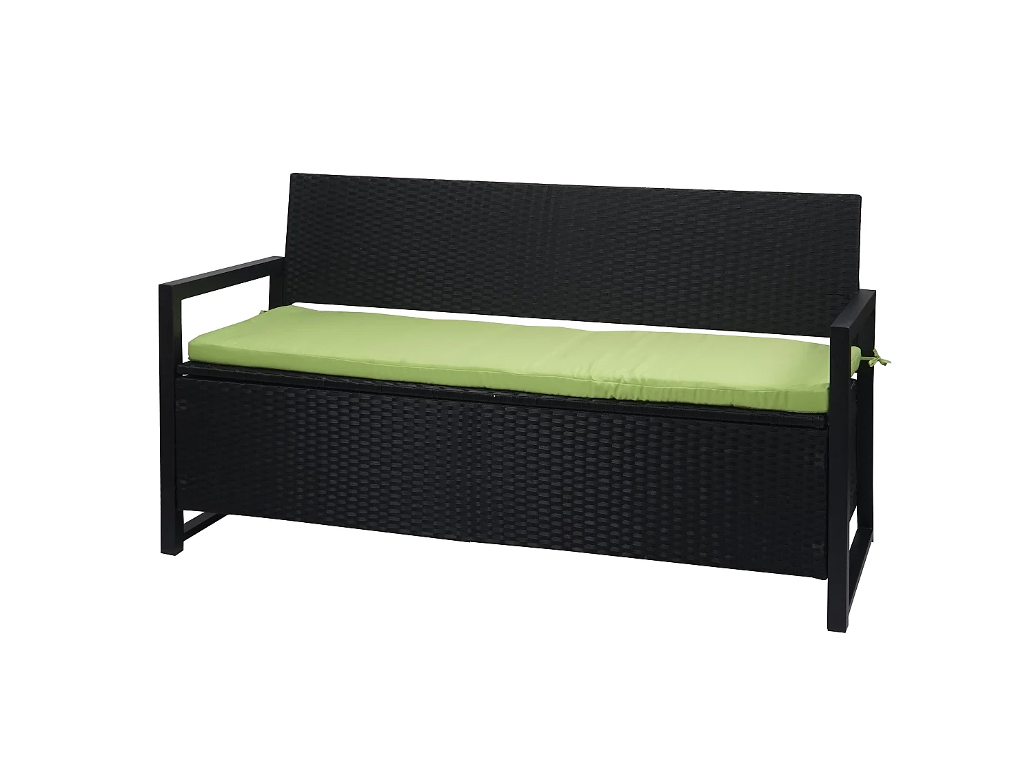 Polyrotan driezitsbank MCW-F39,  antraciet, kussens groen