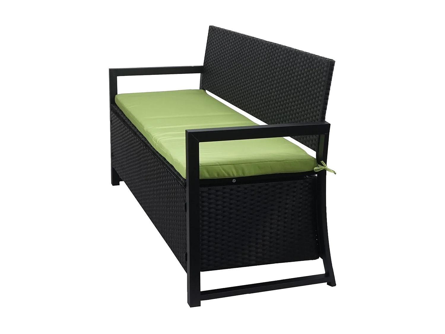 Polyrotan driezitsbank MCW-F39,  antraciet, kussens groen