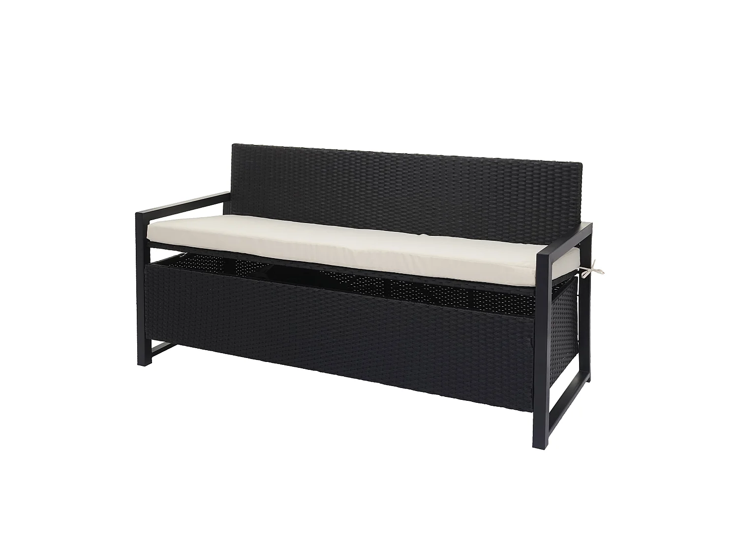 Poly-Rattan Banc 3 places MCW-F39,  anthracite, coussin crème