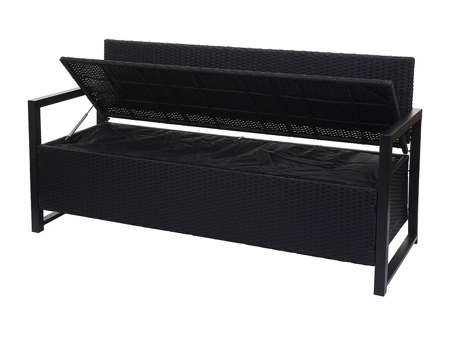 Poly-Rattan 3er Sitzbank MCW-F39, Anthrazit, Kissen creme