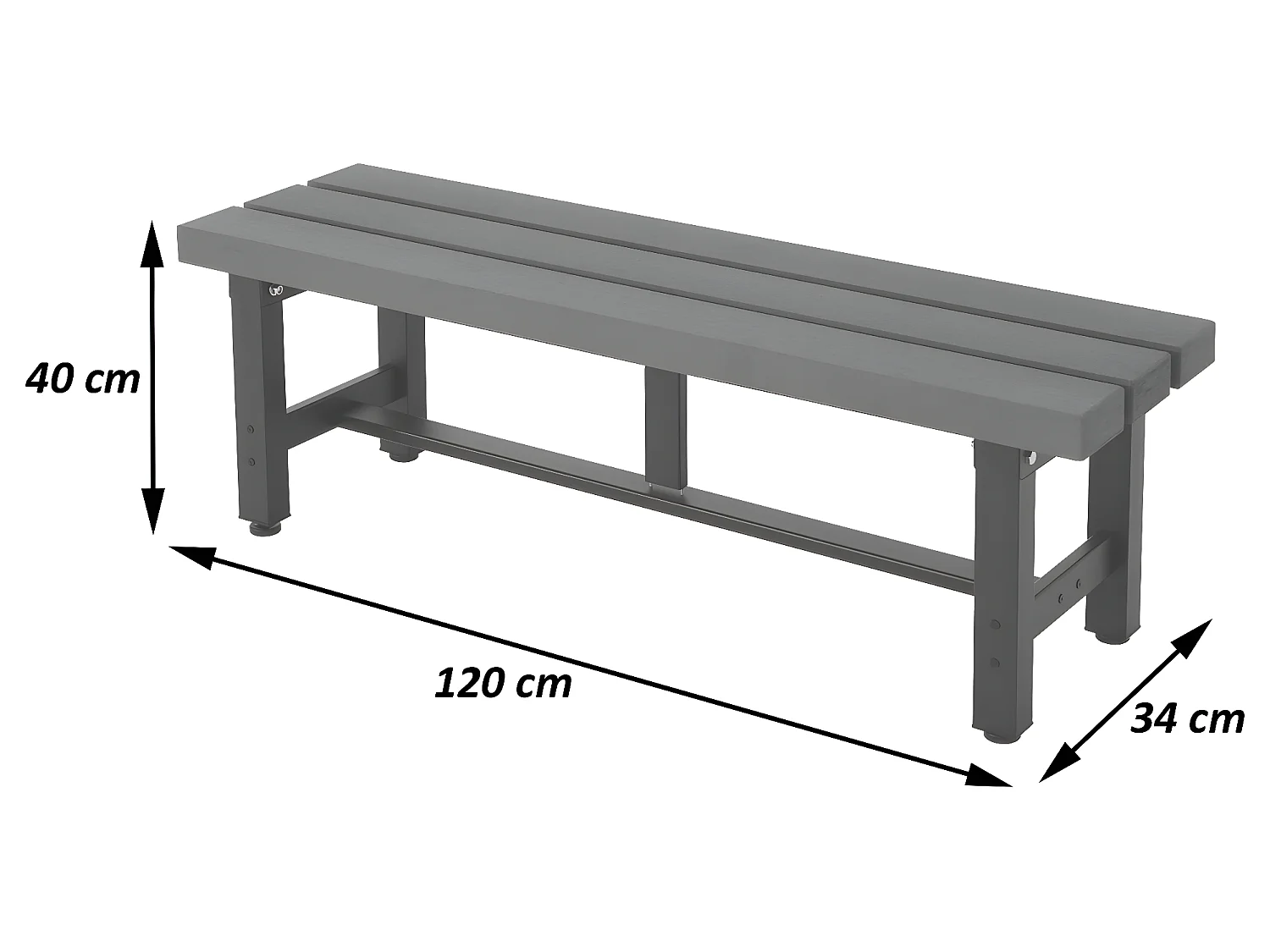 Aluminiowa ławka ogrodowa MCW-K60