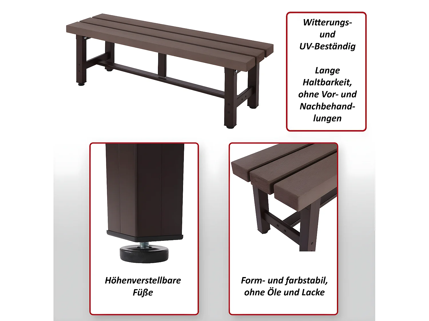 Aluminiowa ławka ogrodowa MCW-K60