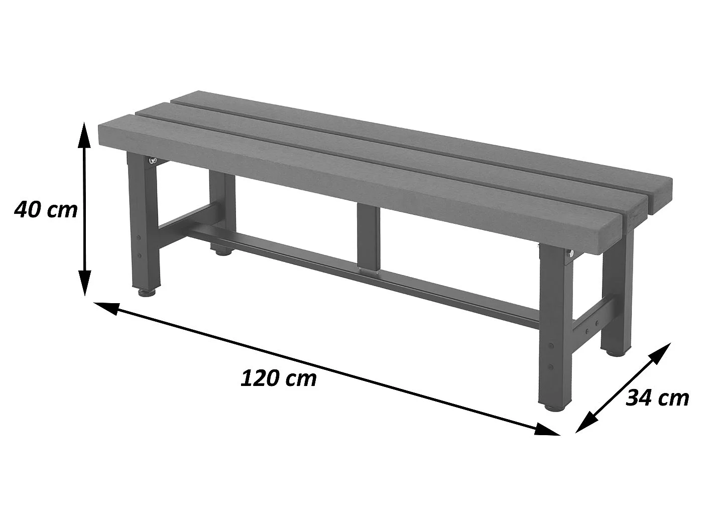Aluminiowa ławka ogrodowa MCW-K60