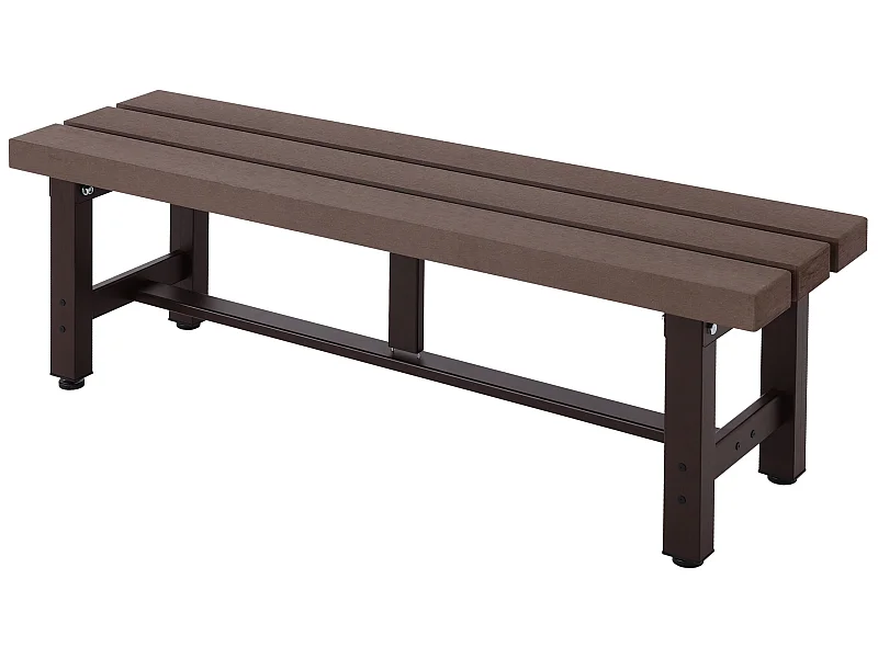 Panca panchina da esterno MCW-K60 giardino terrazza alluminio WPC 120cm marrone