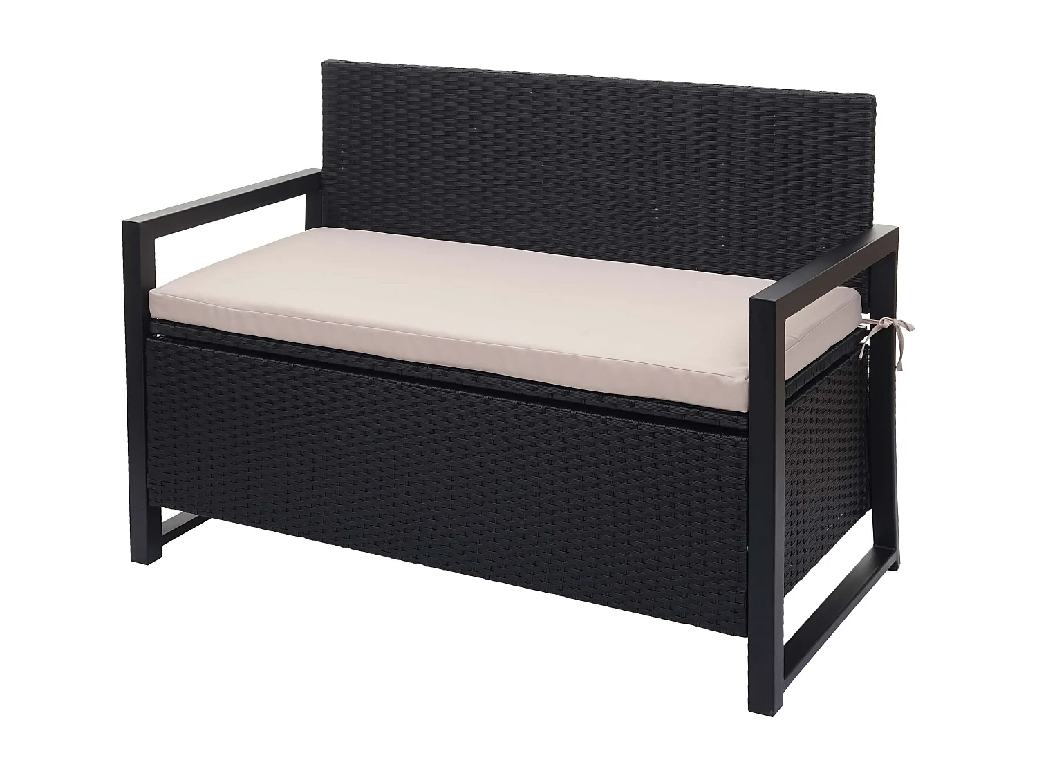 Poly-Rattan Banc 2 places MCW-F39,  anthracite, coussins beige