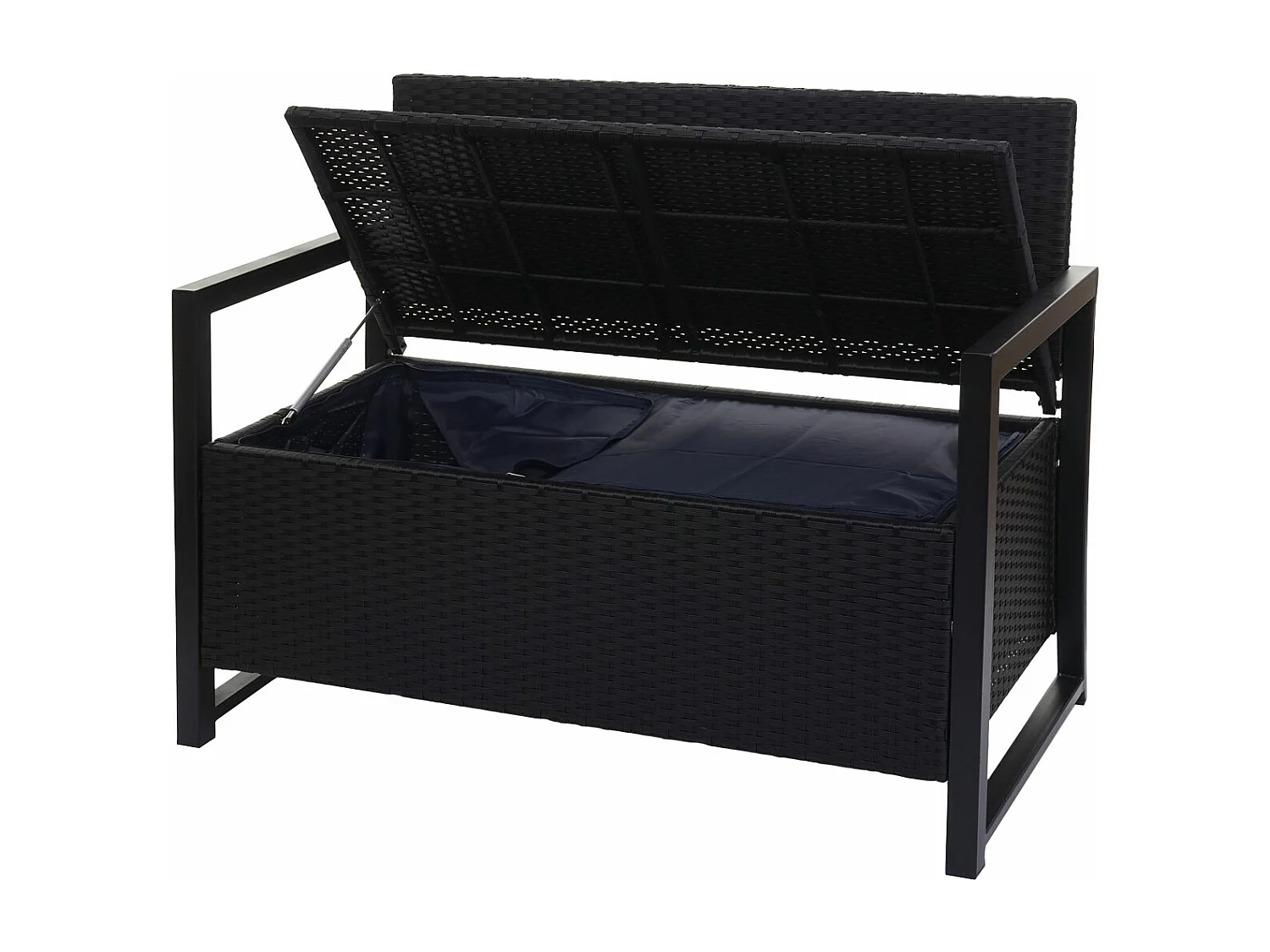 Poly-Rattan Banc 2 places MCW-F39,  anthracite, coussins beige