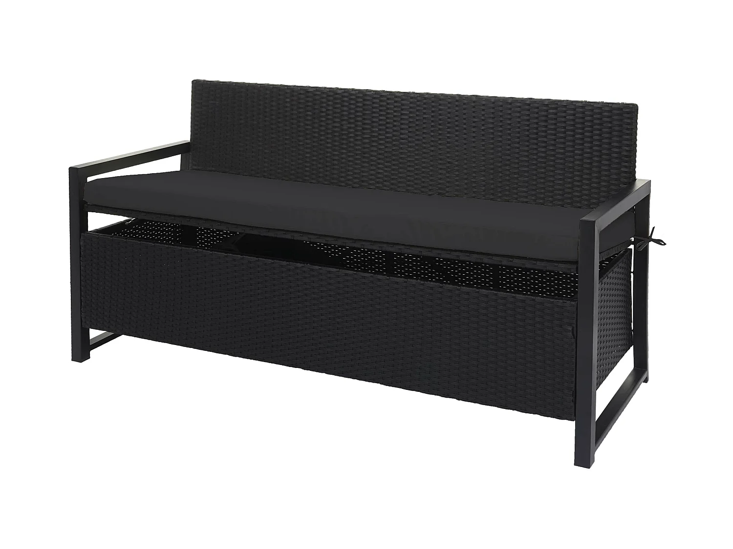 Poly-Rattan Banc 3 places MCW-F39,  anthracite, coussin noir