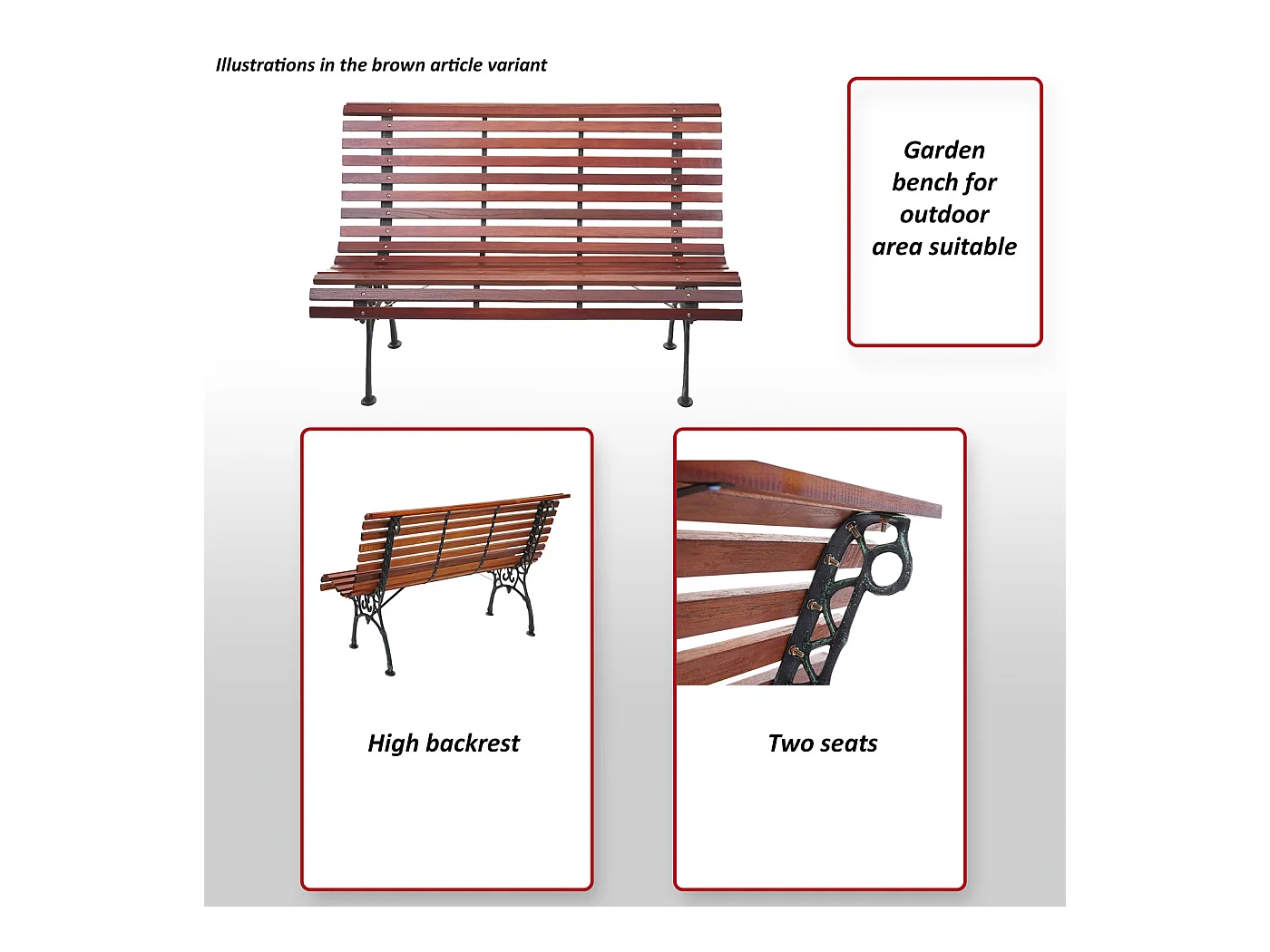 Tuinbank MCW-F97 2-zits,  bruin