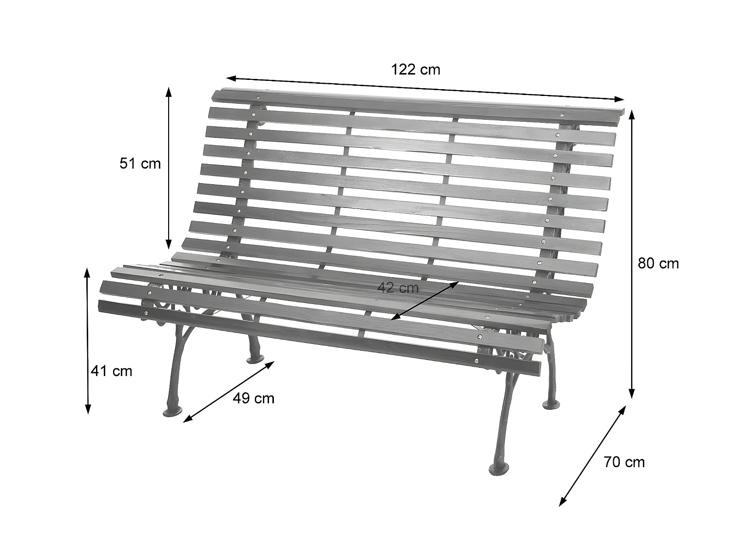 Tuinbank MCW-F97 2-zits,  bruin
