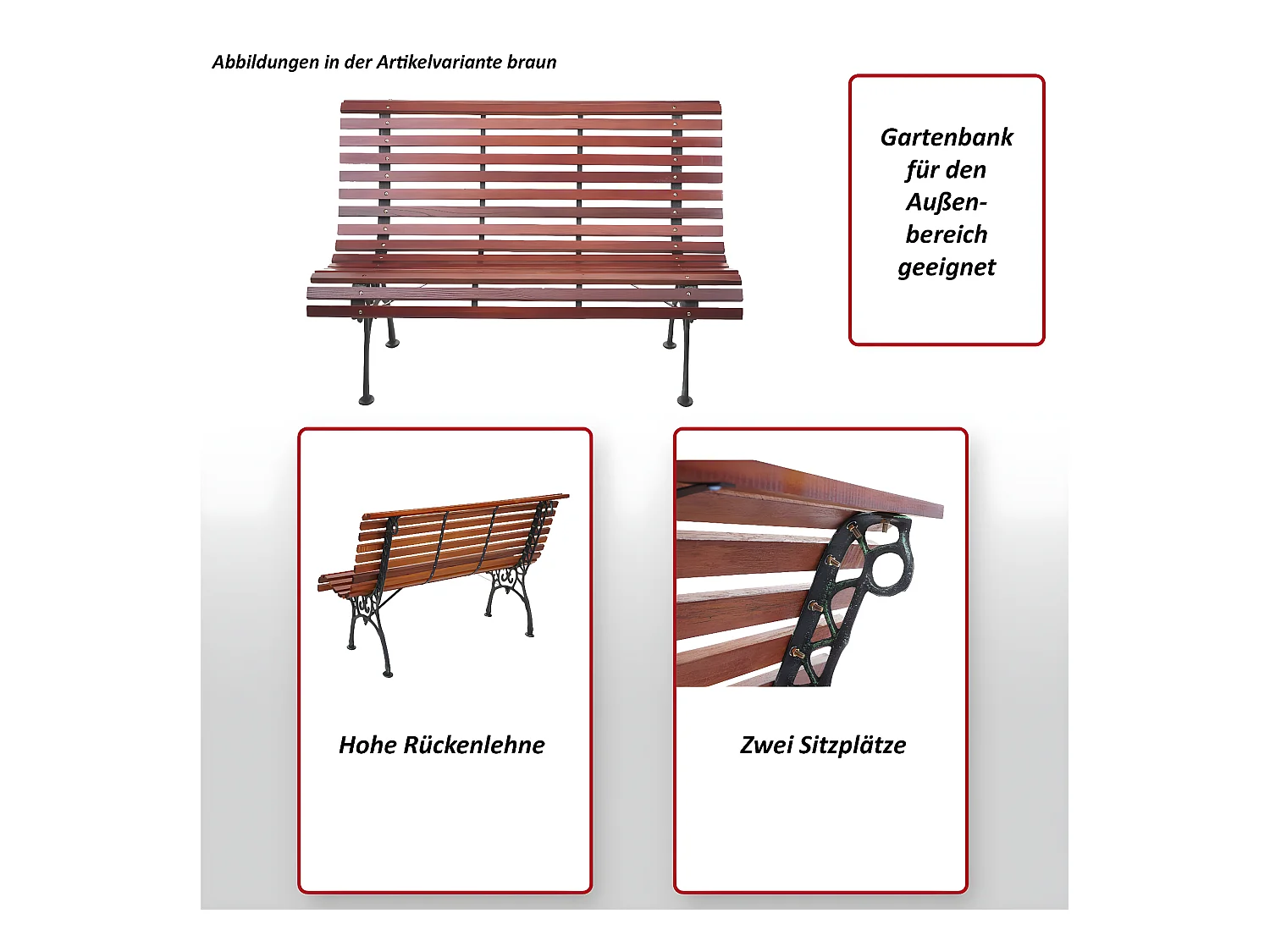 Tuinbank MCW-F97 2-zits,  bruin