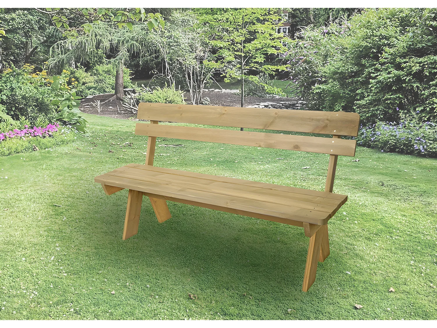 Banc de jardin MCW-L66,  naturel
