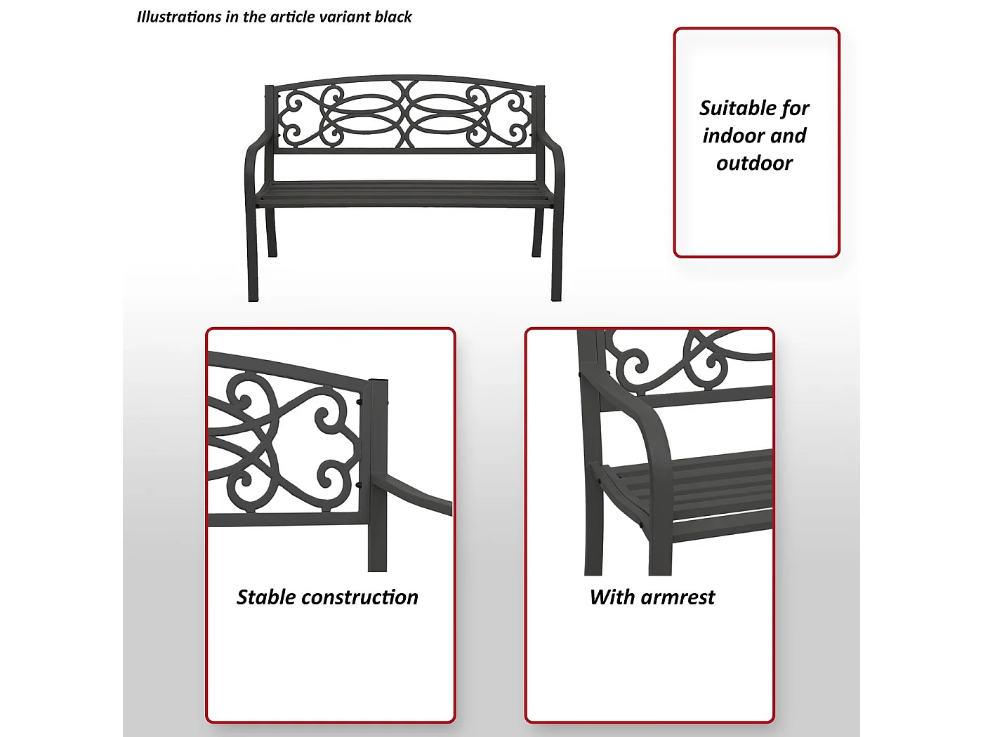 Tuinbank MCW-F44,  grijs
