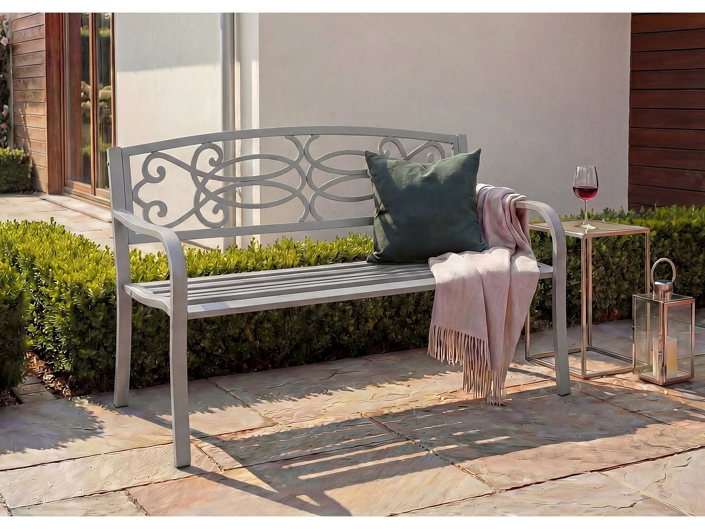 Ławka ogrodowa MCW-F44,  szara