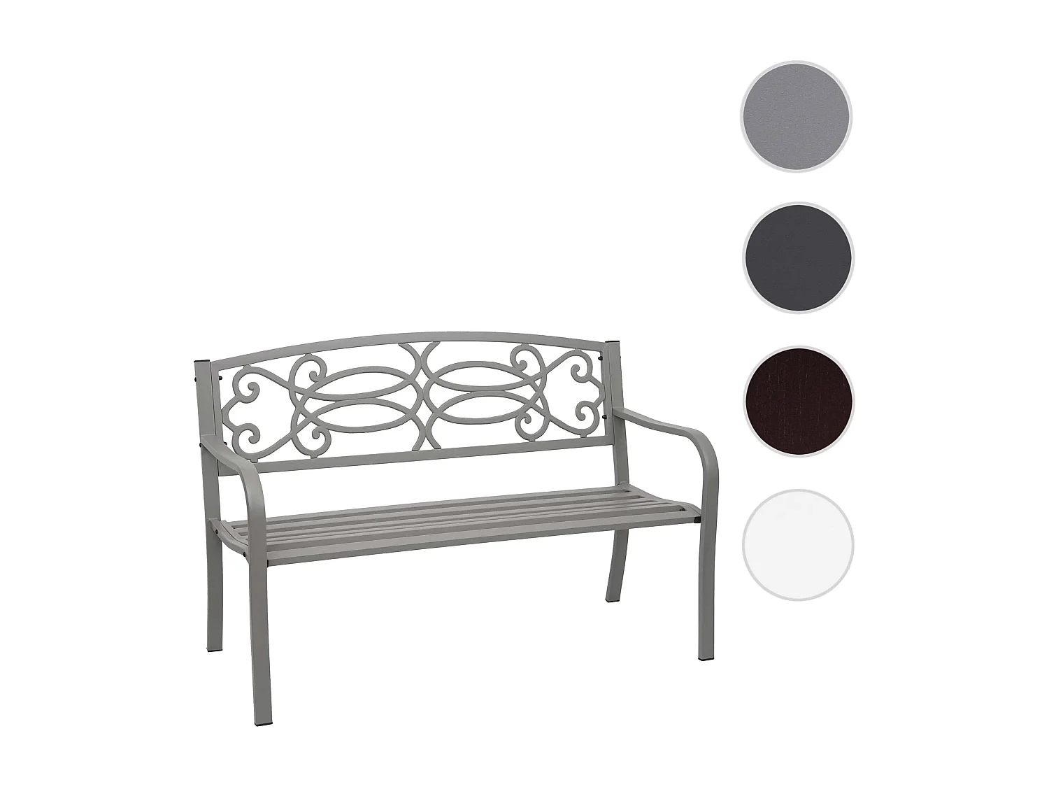 Ławka ogrodowa MCW-F44,  szara