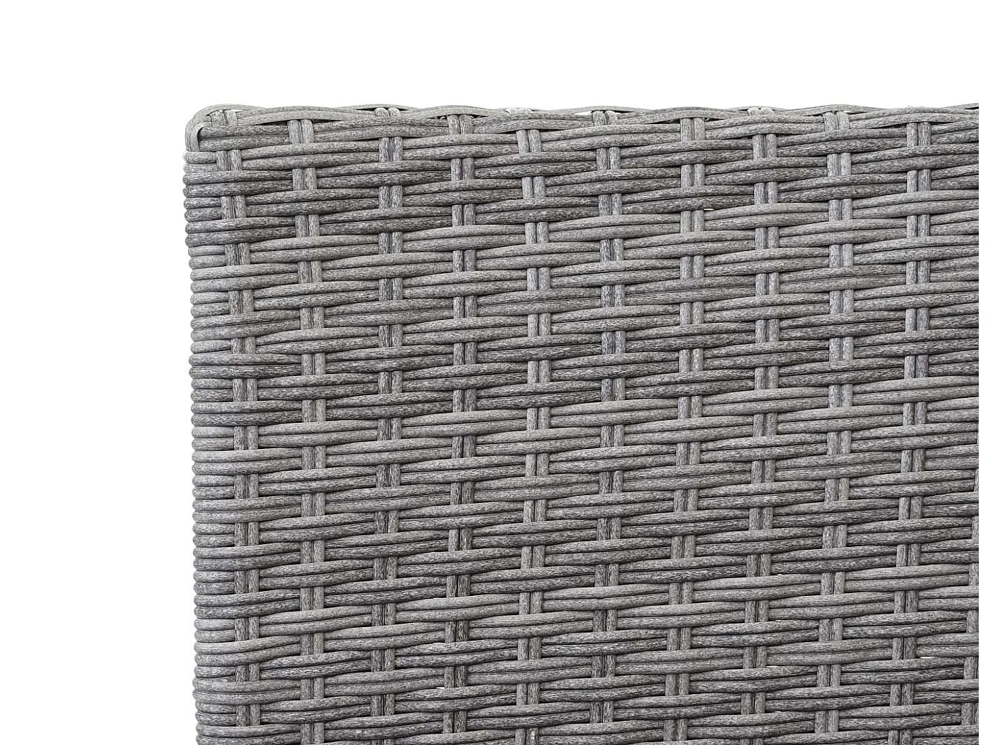 Banco de polirratán con mesa MCW-E24,  gris, cojines crema