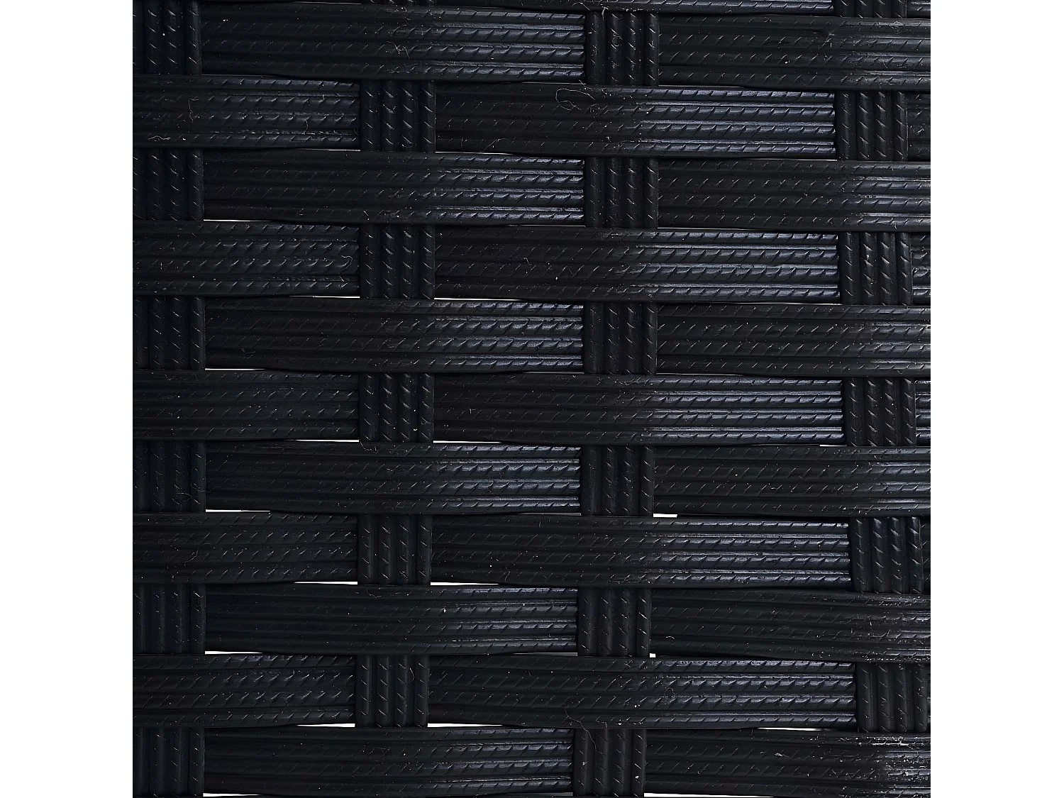 Banc de jardin en poly rotin Hamar,  anthracite, coussin crème