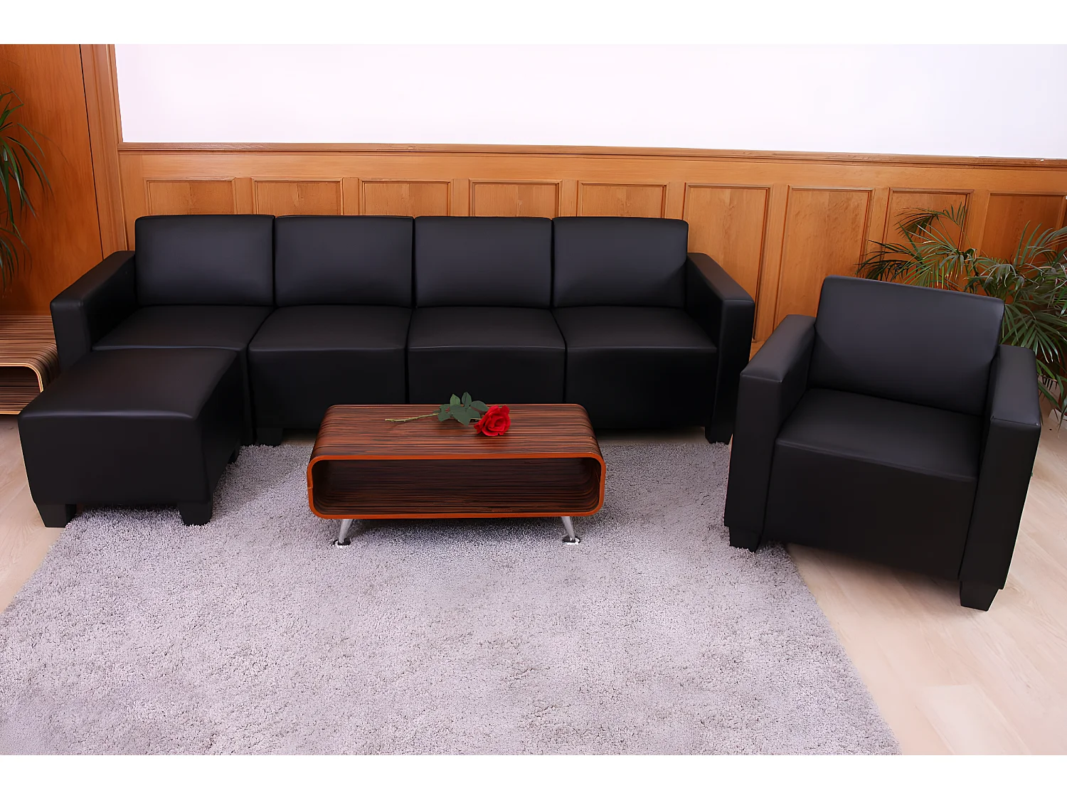 Conjunto de sofás Moncalieri (4 peças),  preto