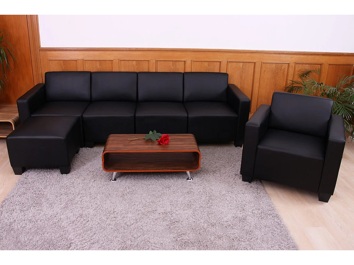 Ensemble de canapés Moncalieri (4 pièces),  noir