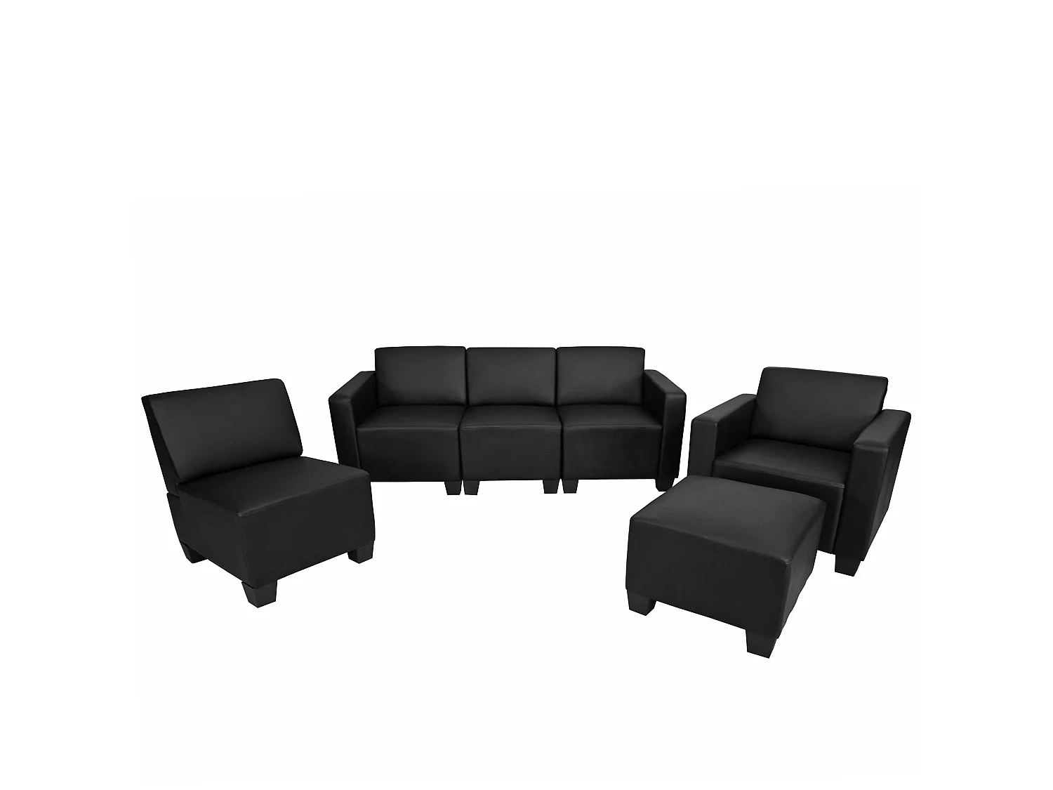 Bankstel Moncalieri (4-delig),  zwart