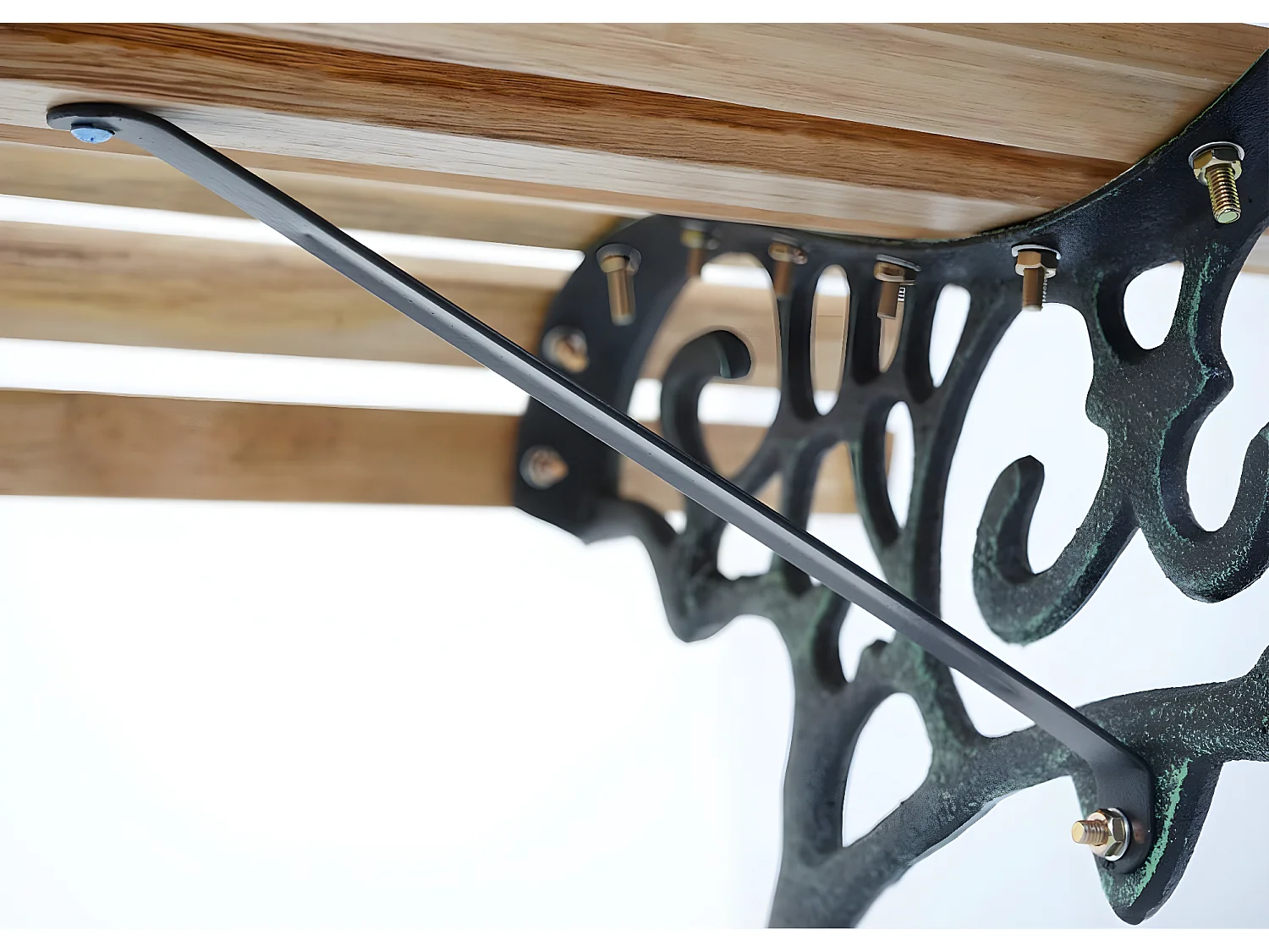 Banc de jardin MCW-F97 2 places,  marron clair