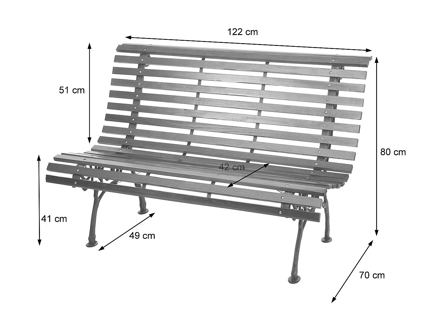 Tuinbank MCW-F97,  lichtbruin