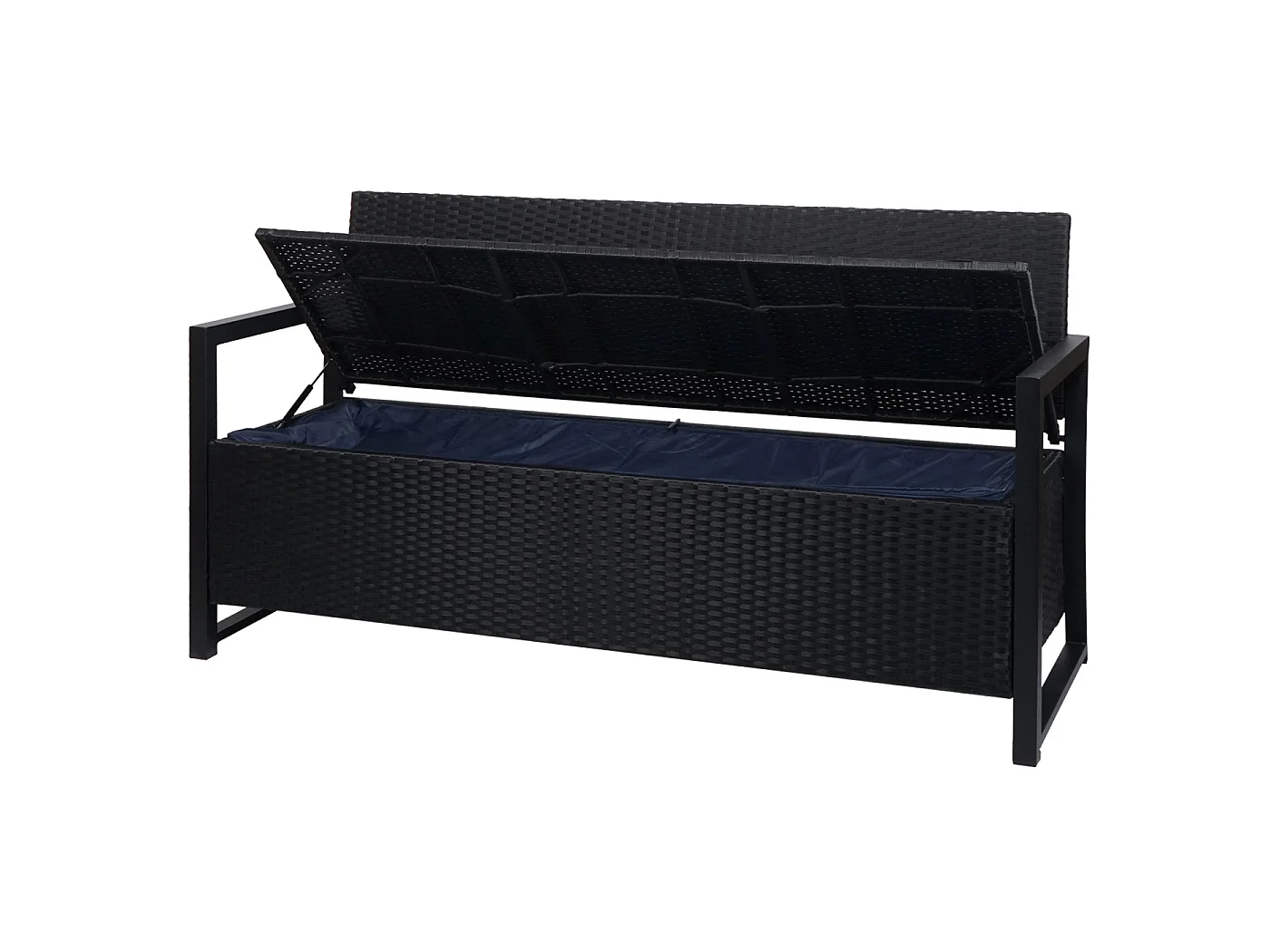 Poly-Rattan Banc 3 places MCW-F39,  anthracite, coussin bordeaux