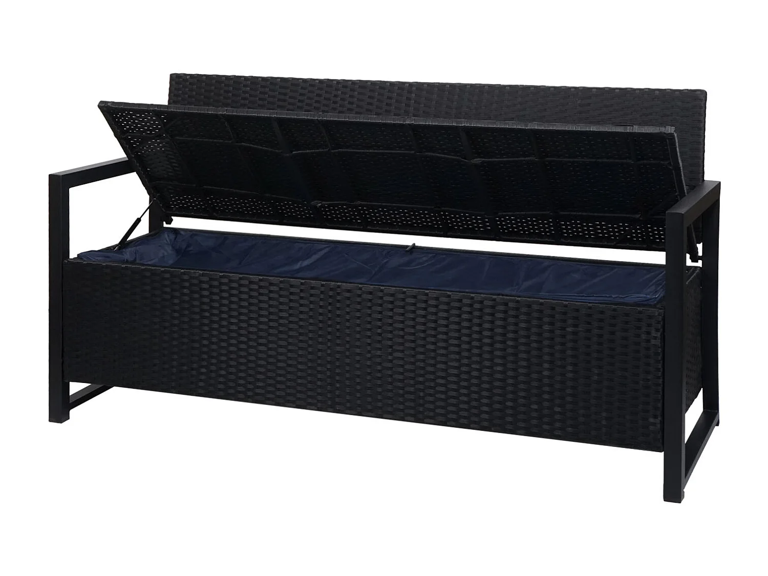 Polyrotan driezitsbank MCW-F39,  antraciet, kussens bordeaux