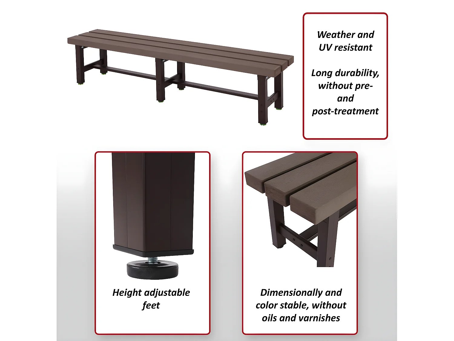 Aluminiowa ławka ogrodowa MCW-K60