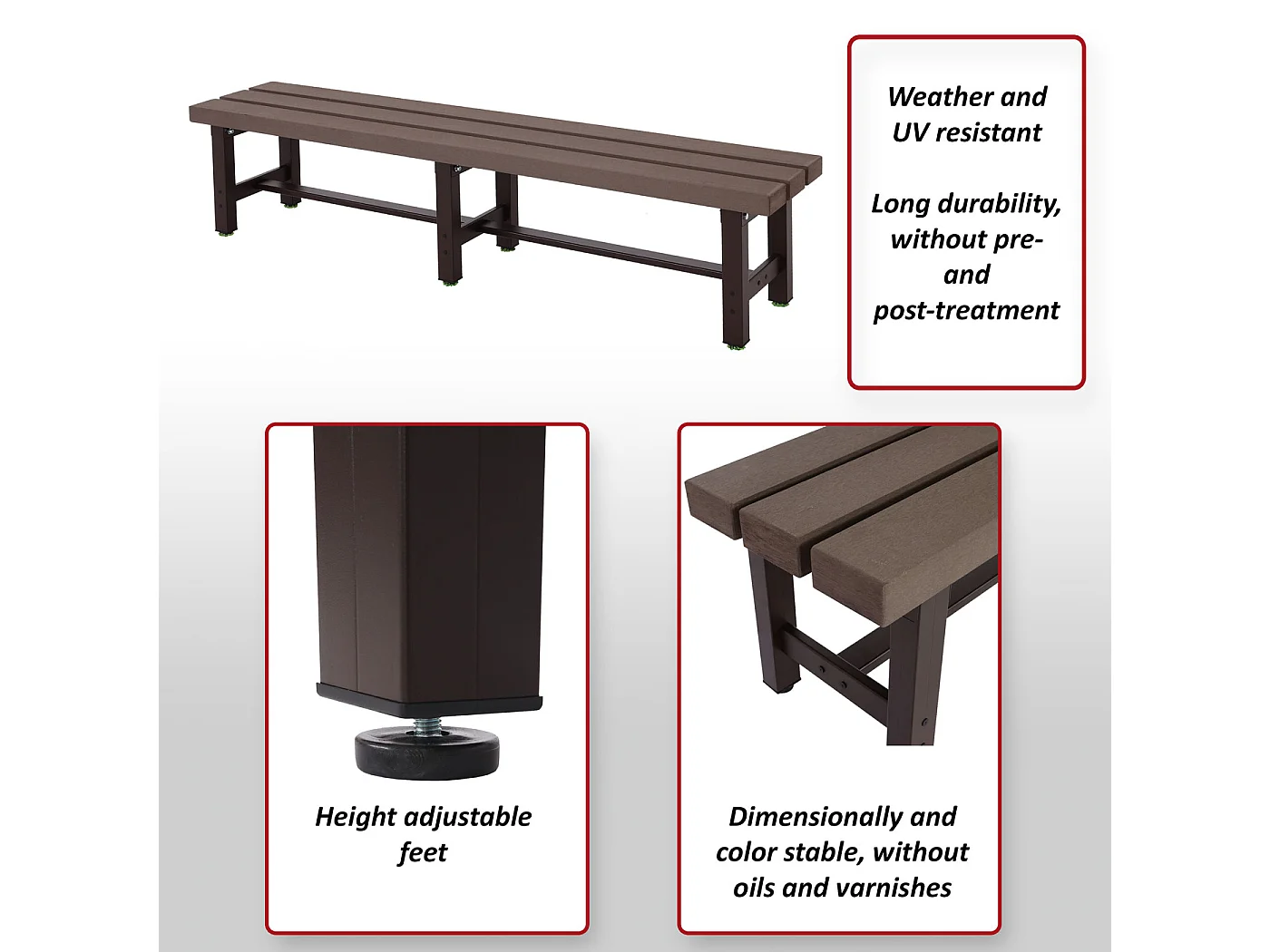 Aluminiowa ławka ogrodowa MCW-K60