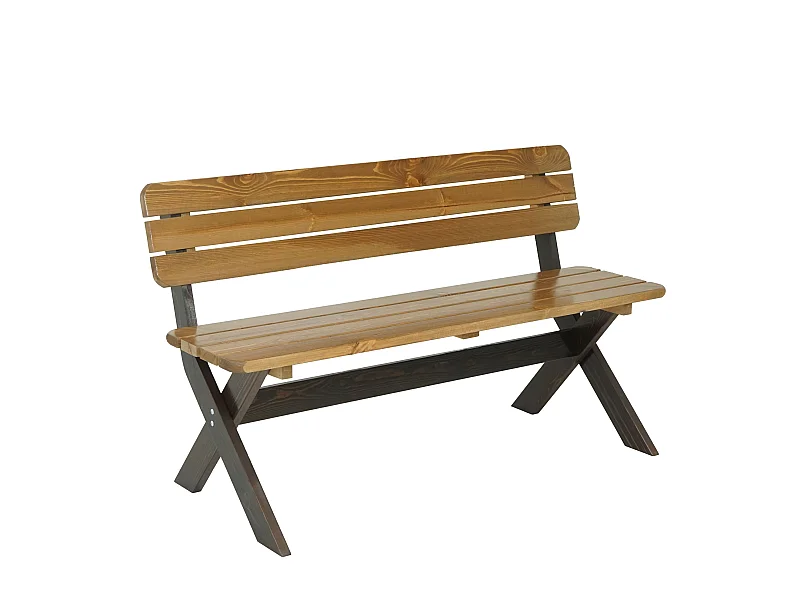 Banc de jardin MCW-J83 Bois massif,  brun, aspect noyer clair