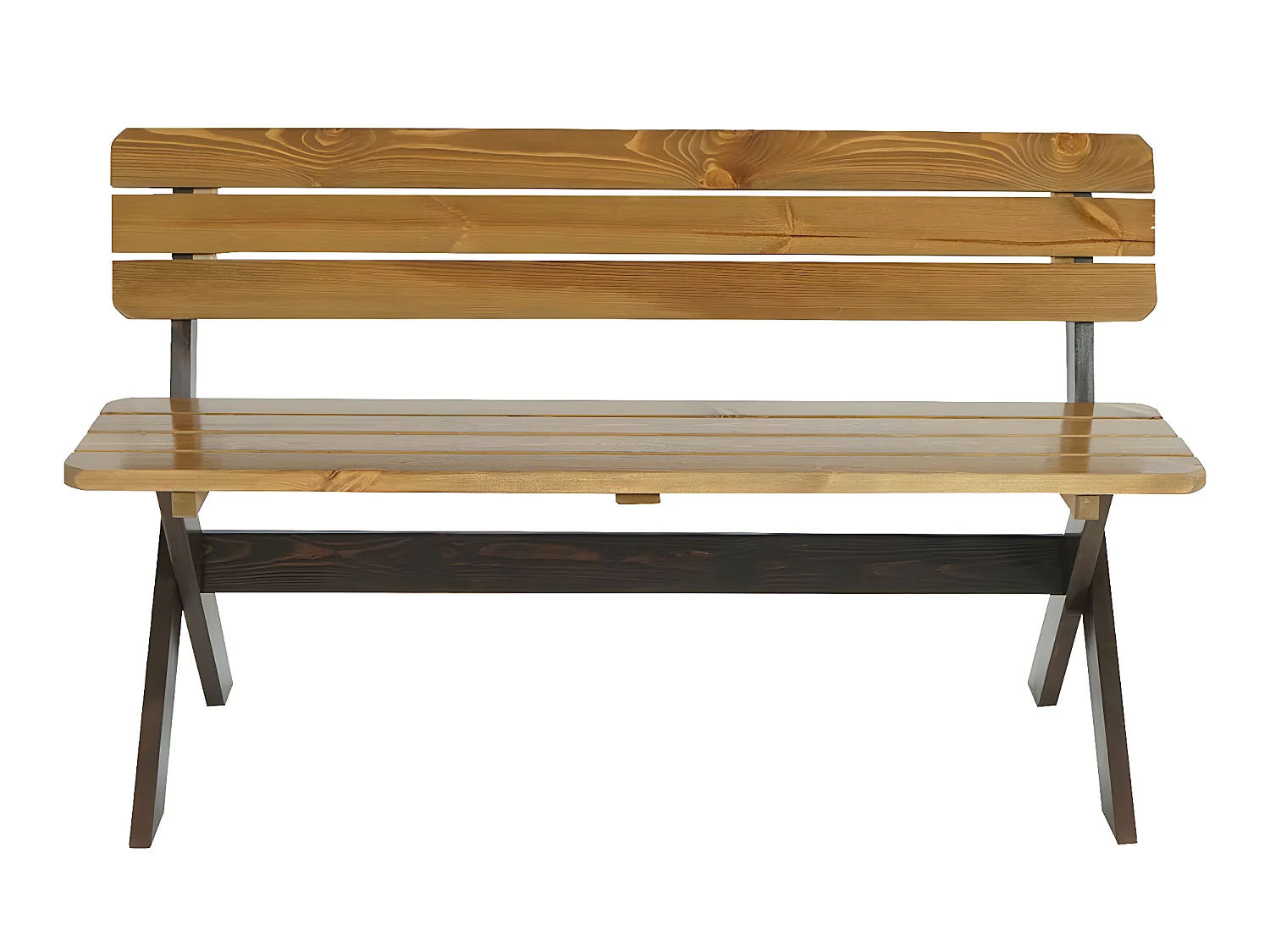 Banc de jardin MCW-J83 Bois massif,  brun, aspect noyer clair
