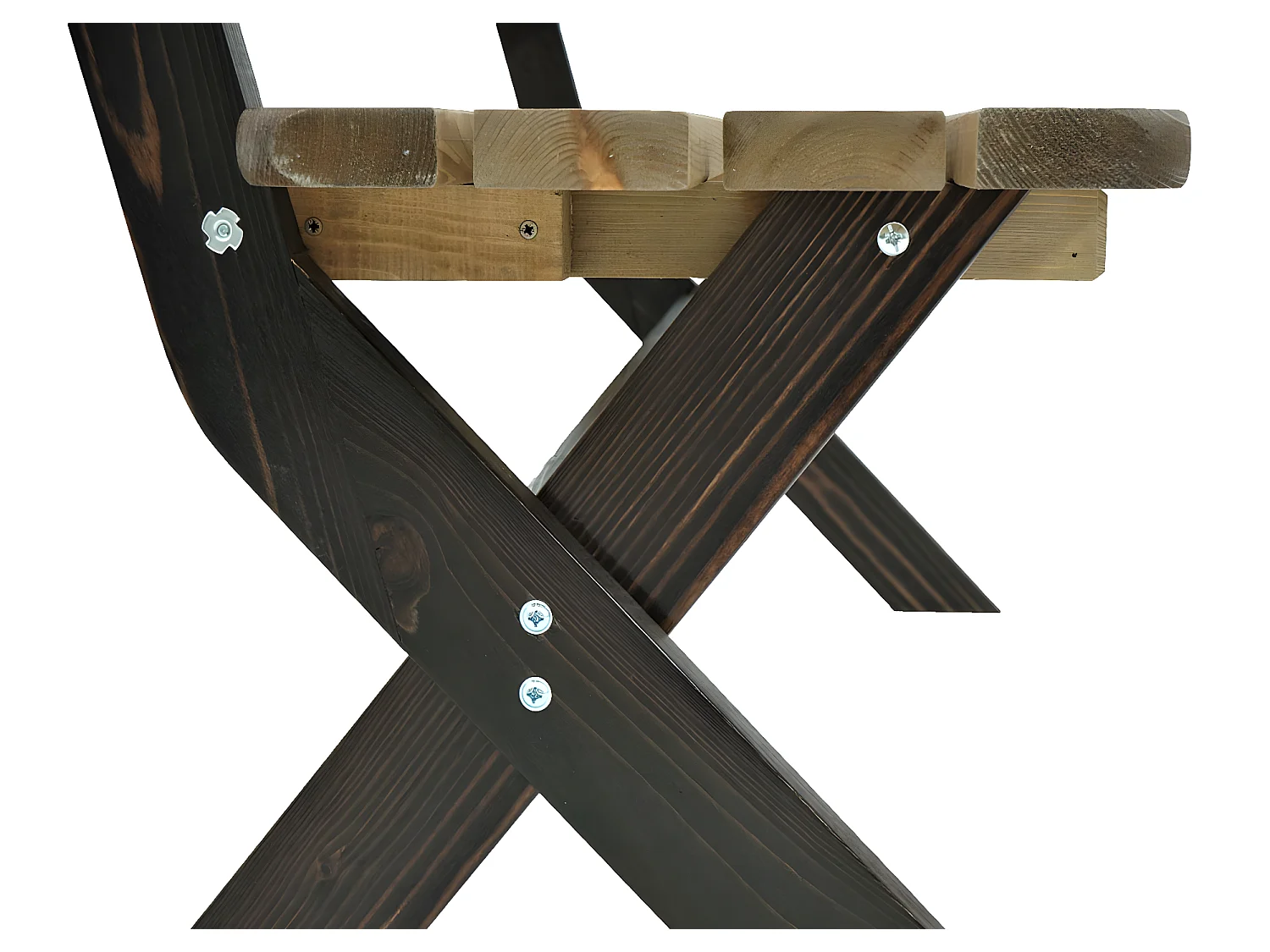 Banc de jardin MCW-J83 Bois massif,  brun, aspect noyer clair