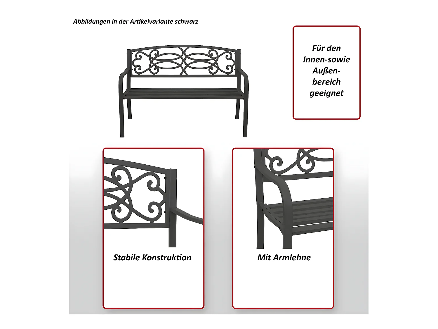 Banc de jardin MCW-F44,  bronze vintage