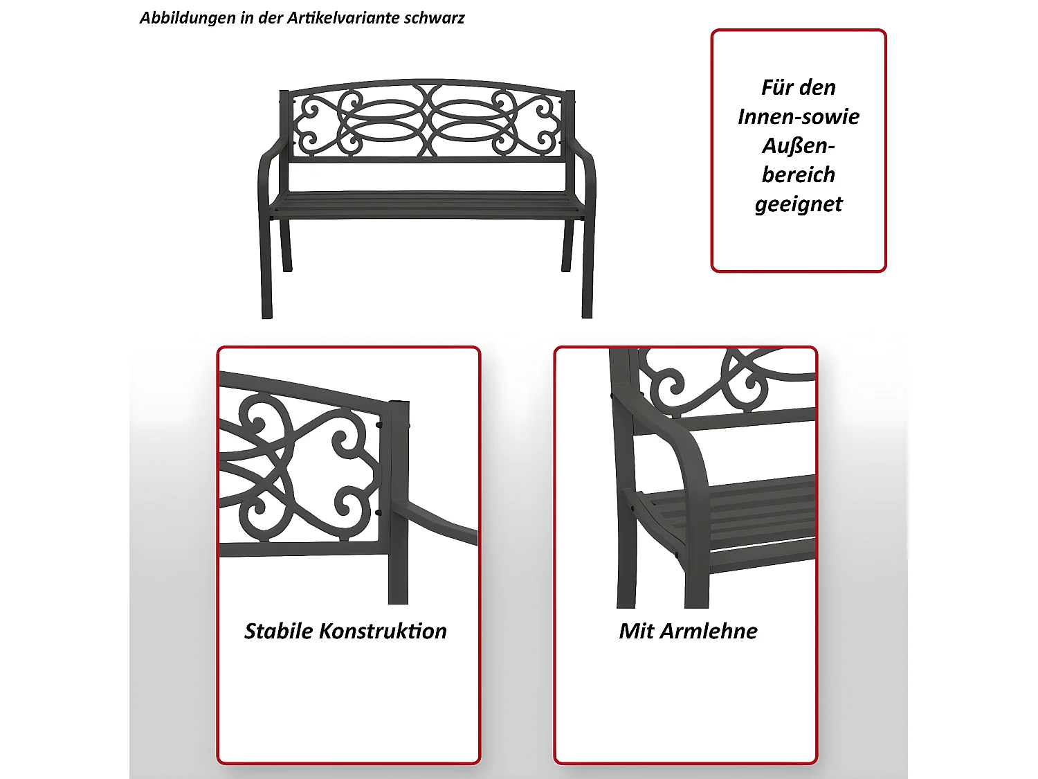 Banc de jardin MCW-F44,  bronze vintage