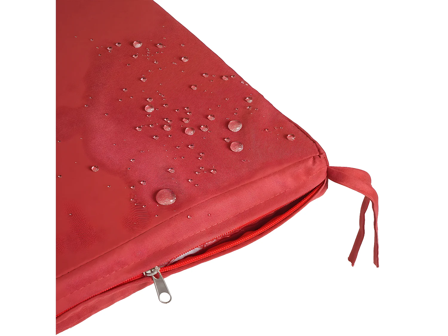 Ławka 2-osobowa z polirattanu MCW-F39,  szaro-motylkowy, poduszki czerwone