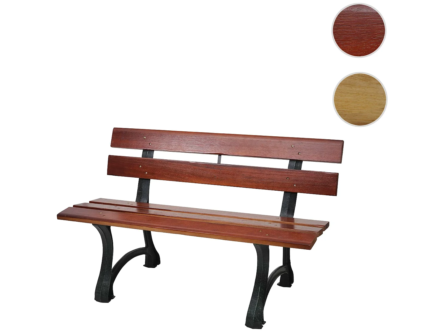 Banco de jardim MCW-F96,  2 lugares 125cm castanho