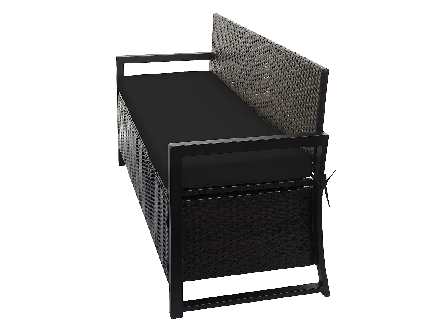 Ławka 3-osobowa z polirattanu MCW-F39,  brązowy, poduszki czarne