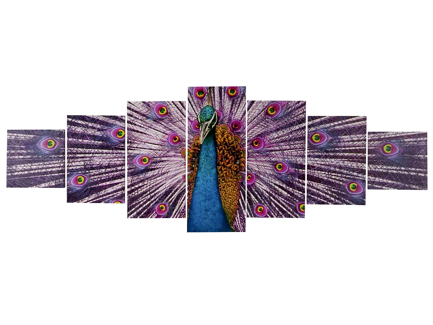 Tableau sur toile H375 Paon (7 pcs.),  Paon