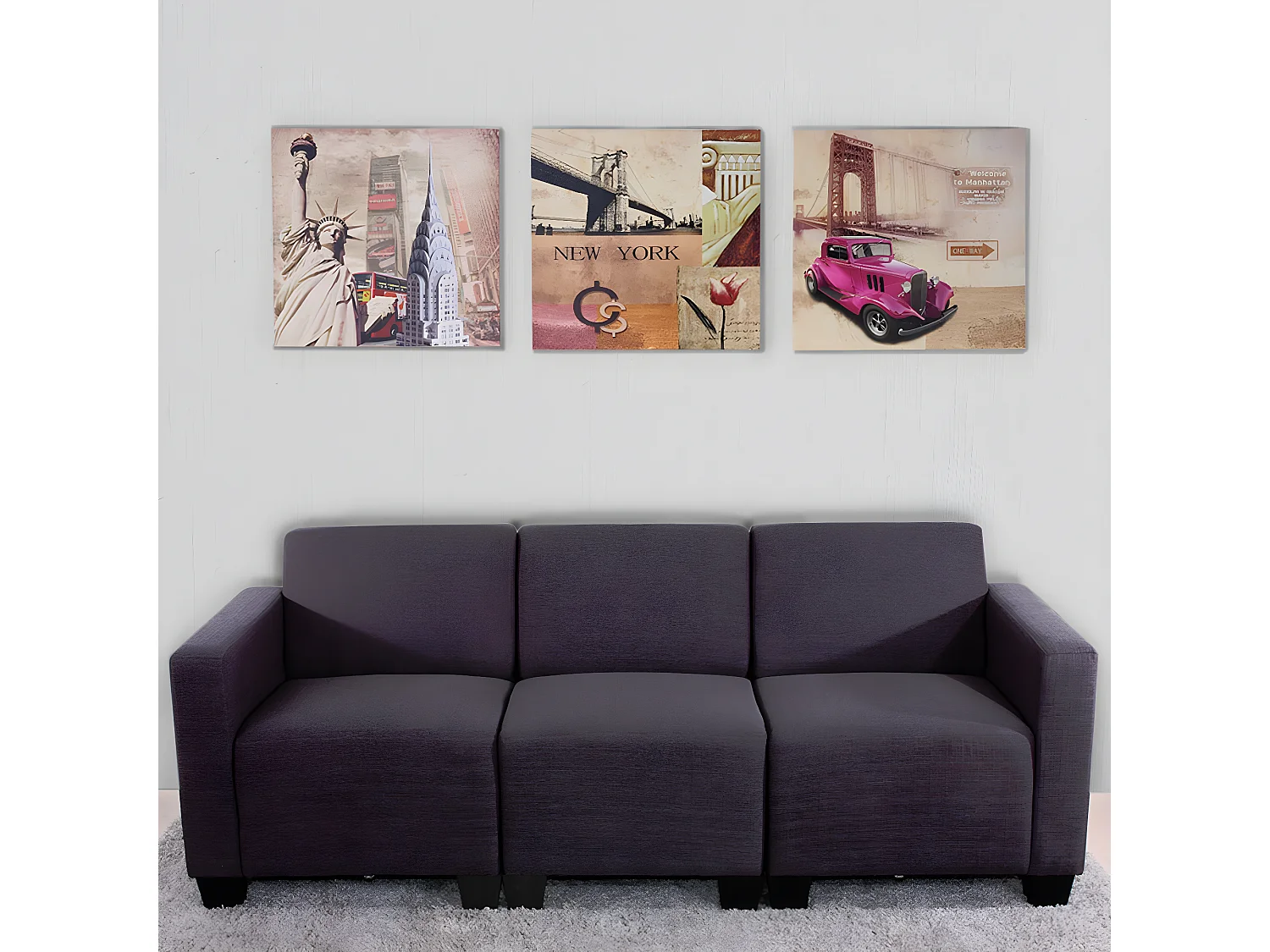 Canvas schilderij H376 New York (3 stuks),  New York